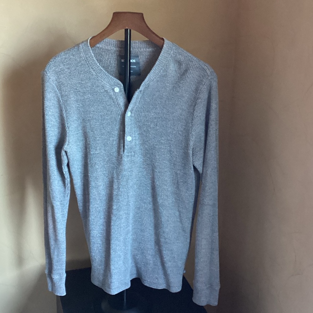 Bonobos Gray Long Sleeve Henley Shirt